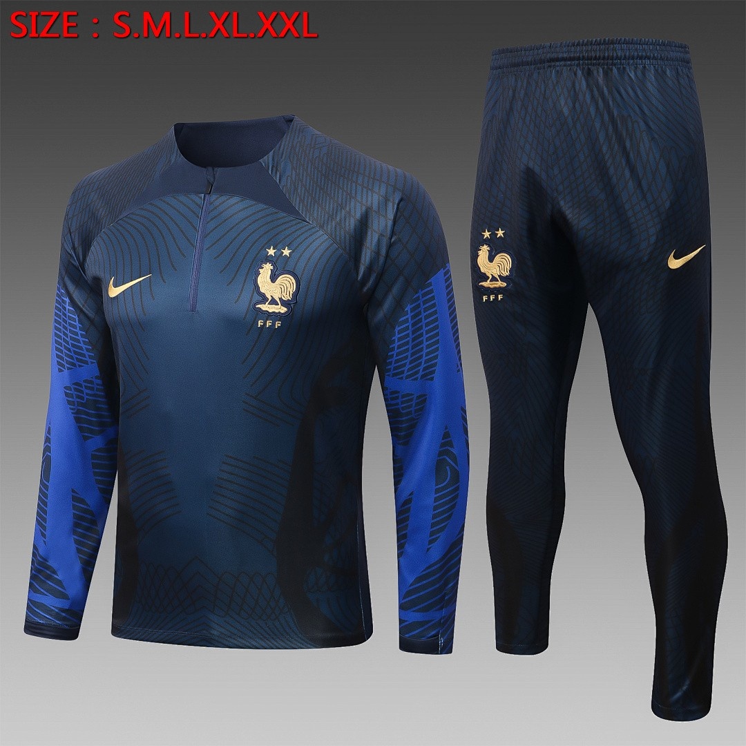 France 22/23 Semi-Zip Jacket Blue