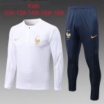 France 22/23 White Half-Zip Jacket Kids