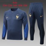 France 22/23 Long Zipper Jacket Kids Blue - 图片 2