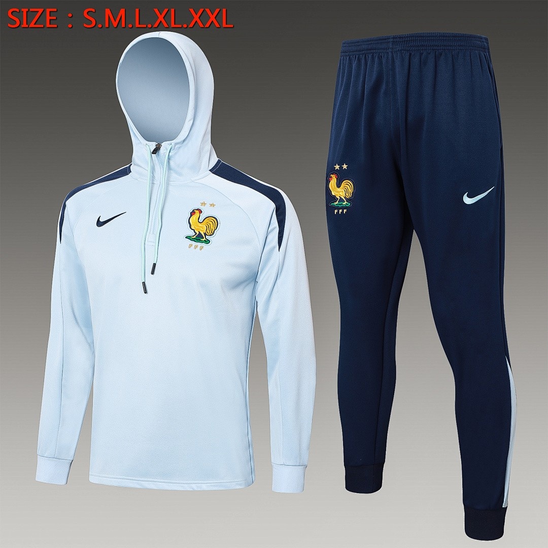 JER-7603_1 France 24/25 Half-Zip Jacket Light Blue - 图片 1