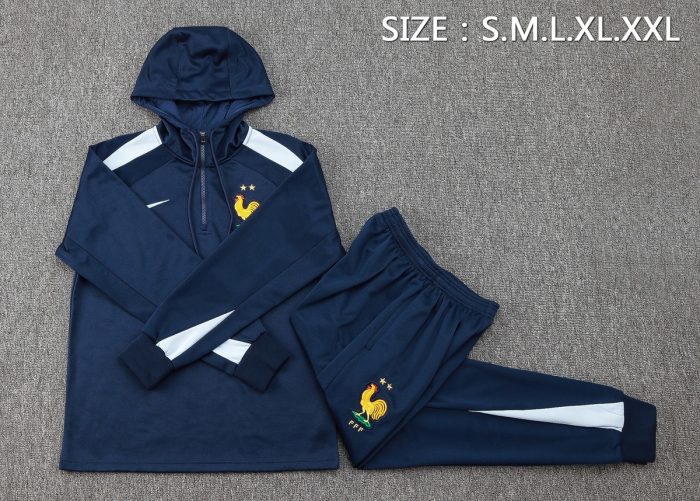 France 24/25 Half-Zip Jacket Blue - 图片 2