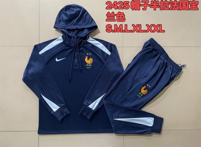 France 24/25 Half-Zip Jacket Blue - 图片 9