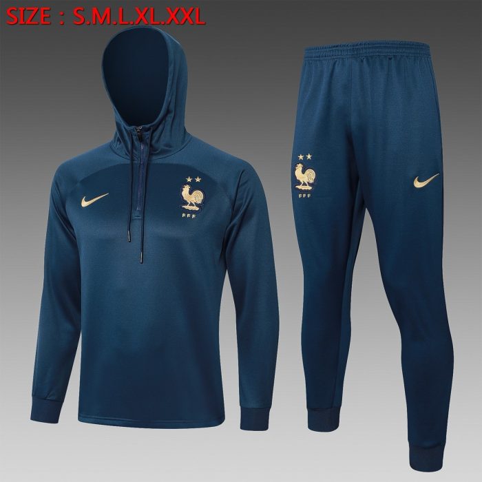 France 23/24 Half-Zip Jacket Blue - 图片 8