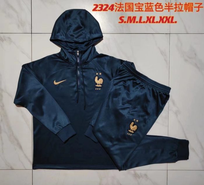 France 23/24 Half-Zip Jacket Blue - 图片 9