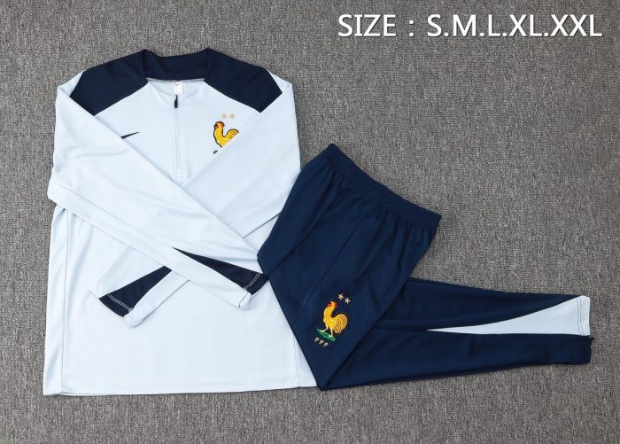 France 24/25 Half-Zip Jacket Light Blue - 图片 2