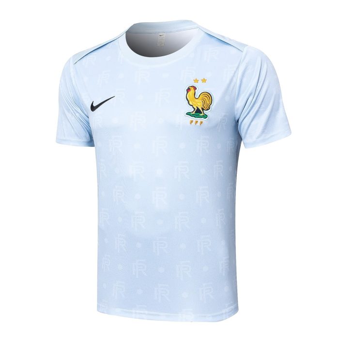 France 24/25 Light Blue Splatter Short Sleeve Training Shirt - 图片 8