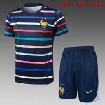 France 24/25 Blue Stripe Short Sleeve Training Shirt