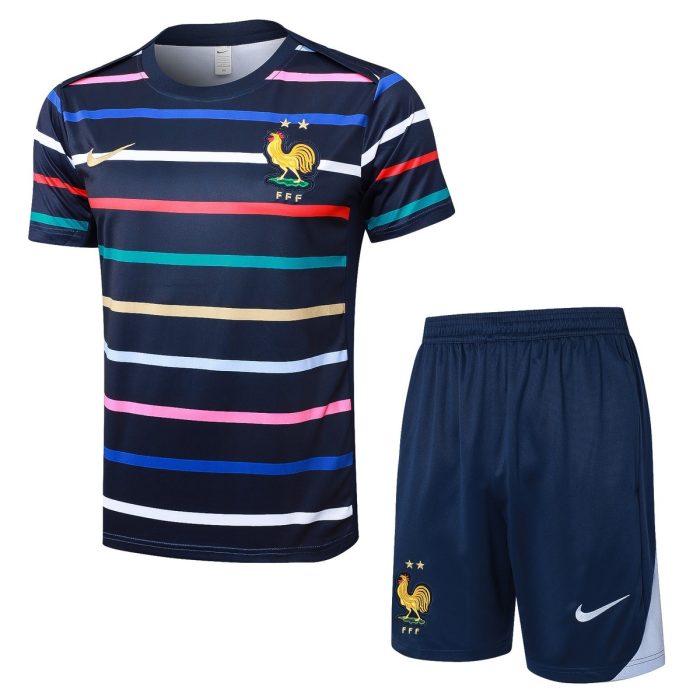 France 24/25 Blue Stripe Short Sleeve Training Shirt - 图片 4