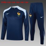 France 24/25 Semi-Zip Jacket Kids Blue - 图片 2