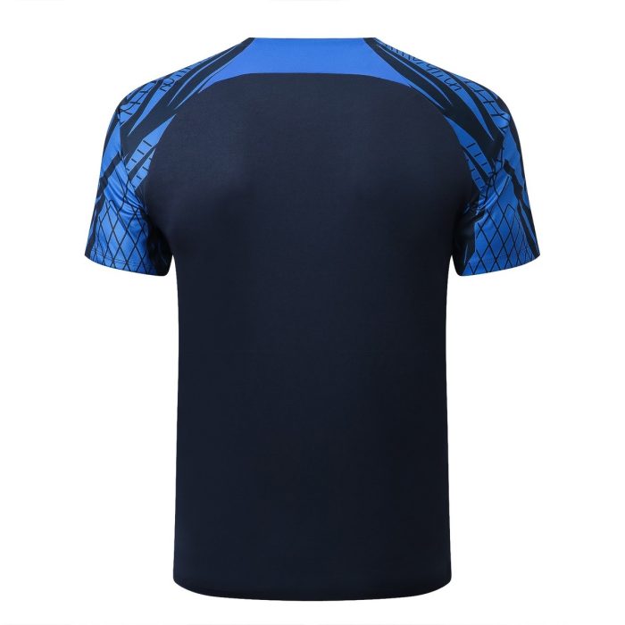 France 22/23 Navy Blue Training Short Sleeve Set with Pants - 图片 7