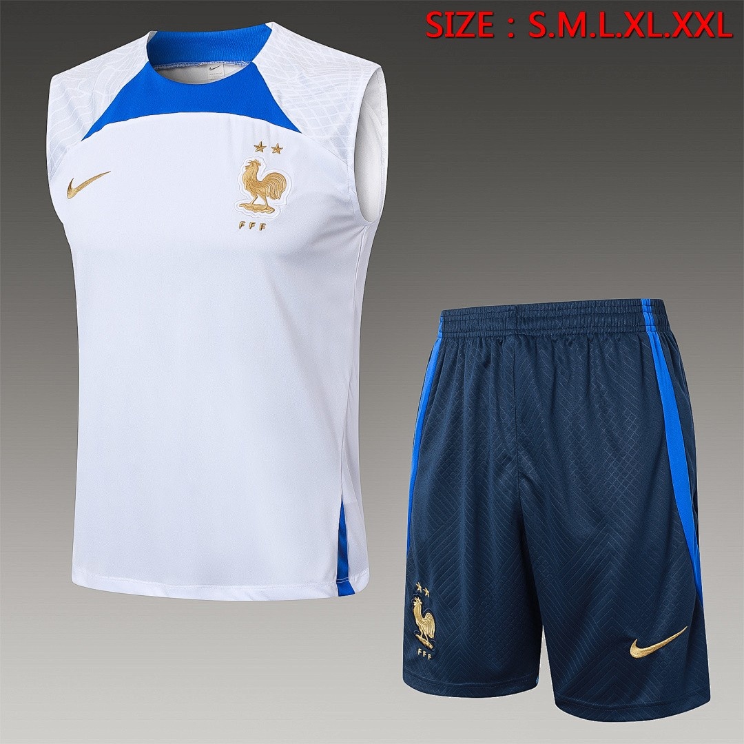 JER-7631_1 France 23/24 White Vest - 图片 1