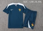 France 24/25 Short Sleeve Training Shirt Navy Blue - 图片 2