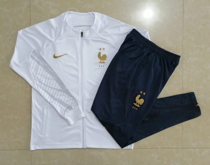 France 22/23 White Long Zip Jacket - 图片 9