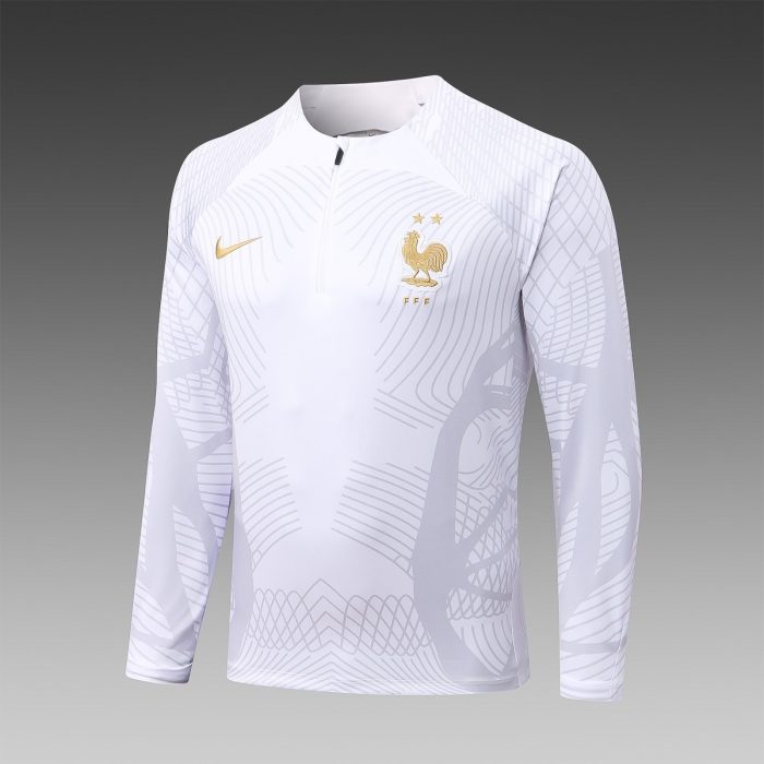 France 22/23 White Half-Zip Jacket - 图片 5