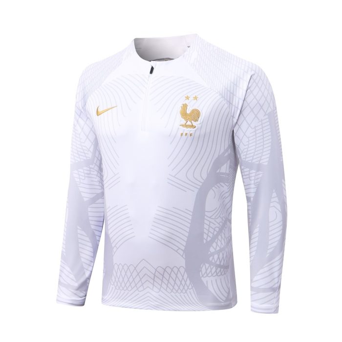 France 22/23 White Half-Zip Jacket - 图片 6