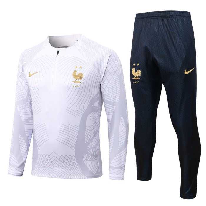 France 22/23 White Half-Zip Jacket - 图片 8