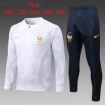 France 22/23 White Kids' Half-Zip Jacket (Spray Print)