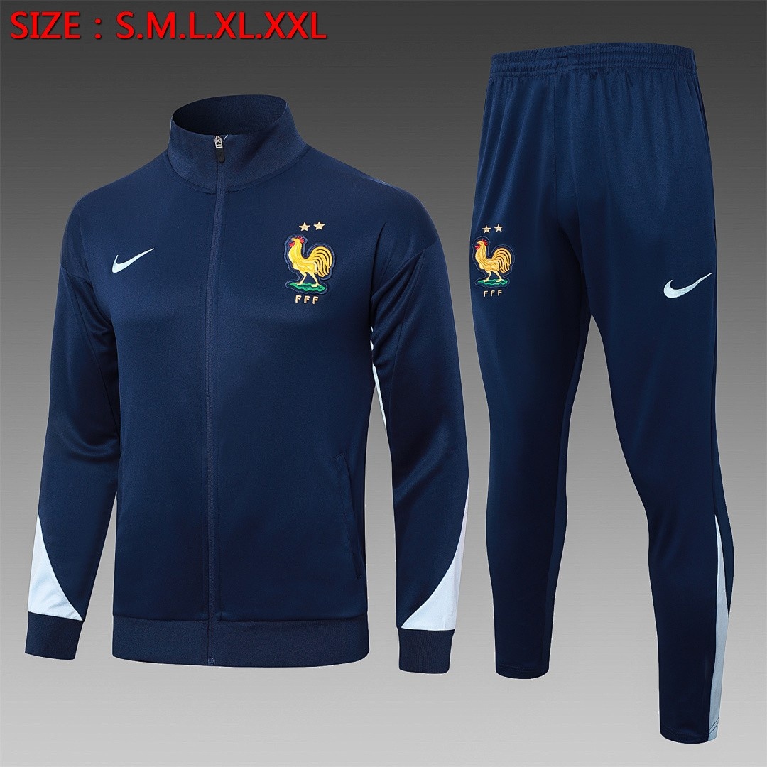 JER-7648_1 France 24/25 Long Zipper Jacket Blue - 图片 1