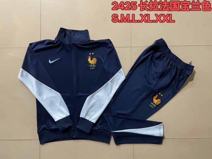France 24/25 Long Zipper Jacket Blue - 图片 9