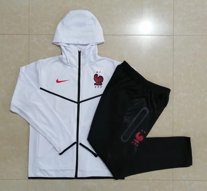 France 22/23 White Long Zip Jacket - 图片 9
