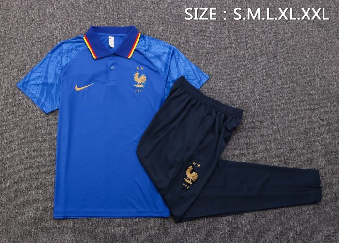 France 22/23 Polo Shirt Colorful Blue - 图片 2