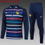 France 24/25 Semi-Zip Jacket Blue Stripe