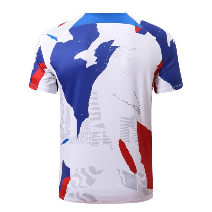 France 22/23 White Splatter Print Short Sleeve Training Set with 5-Inch Shorts - 图片 8