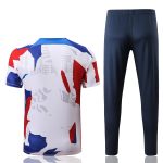France 22/23 White Splatter Print Short Sleeve Training Suit with Pants - 图片 2