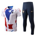 France 22/23 White Splatter Print Short Sleeve Training Suit with Pants - 图片 5