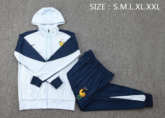 France 24/25 Long Zip Jacket Light Blue - 图片 2
