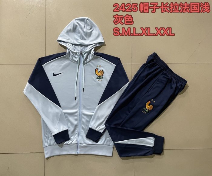 France 24/25 Long Zip Jacket Light Blue - 图片 9