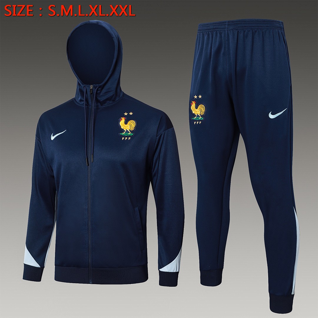 France 24/25 Long Zip Jacket Blue