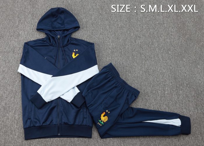 France 24/25 Long Zip Jacket Blue - 图片 2