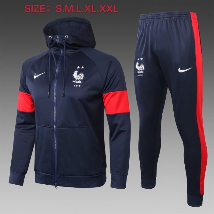 France 2021 Long Zipper Jacket Blue - 图片 2
