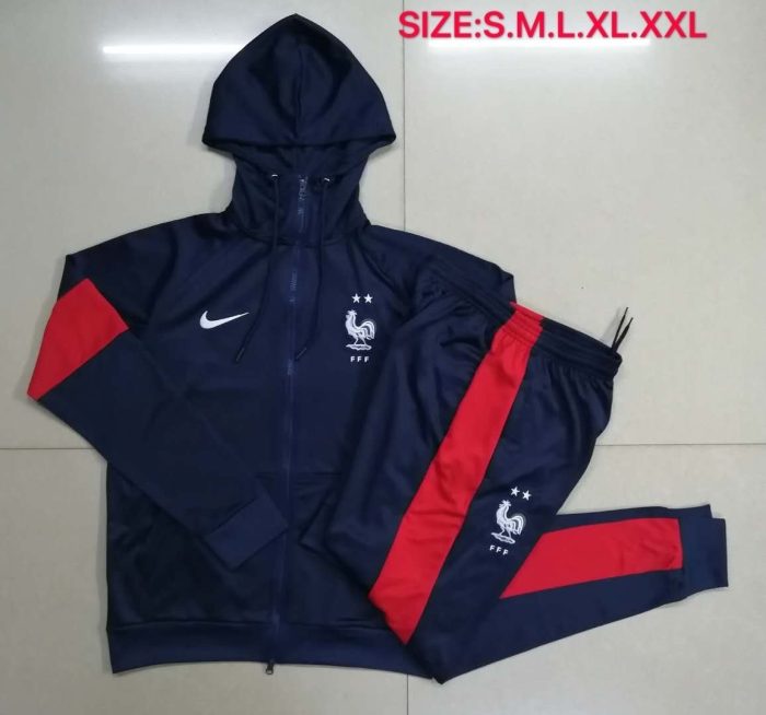 France 2021 Long Zipper Jacket Blue - 图片 9