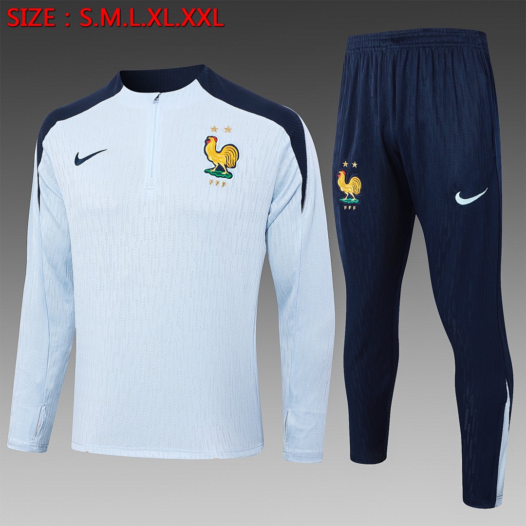 France 24/25 Light Blue Half-Zip Jacket (Player Version)