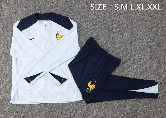 France 24/25 Light Blue Half-Zip Jacket (Player Version) - 图片 2