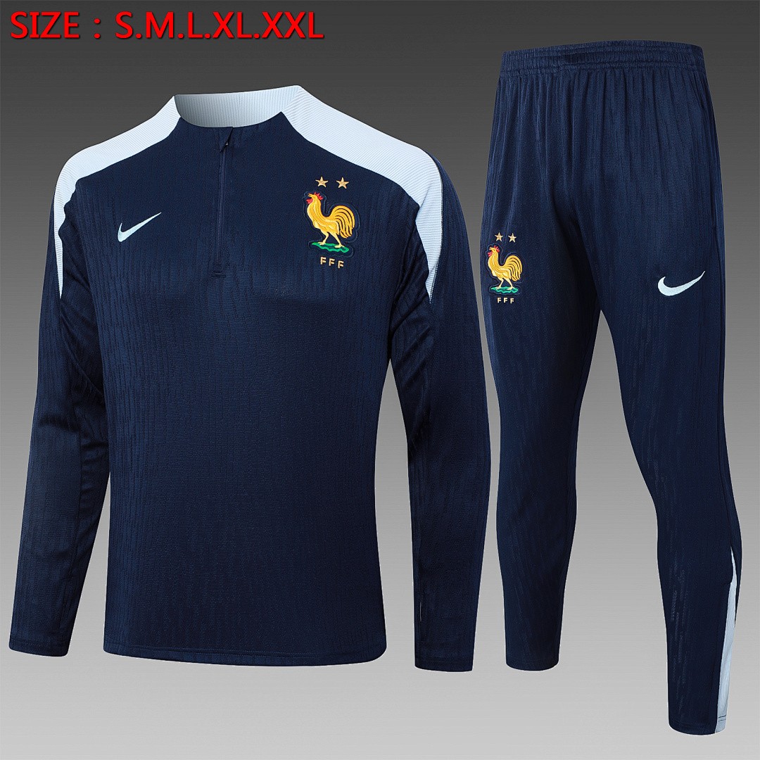 France 24/25 Player Version Semi-Zip Jacket Blue
