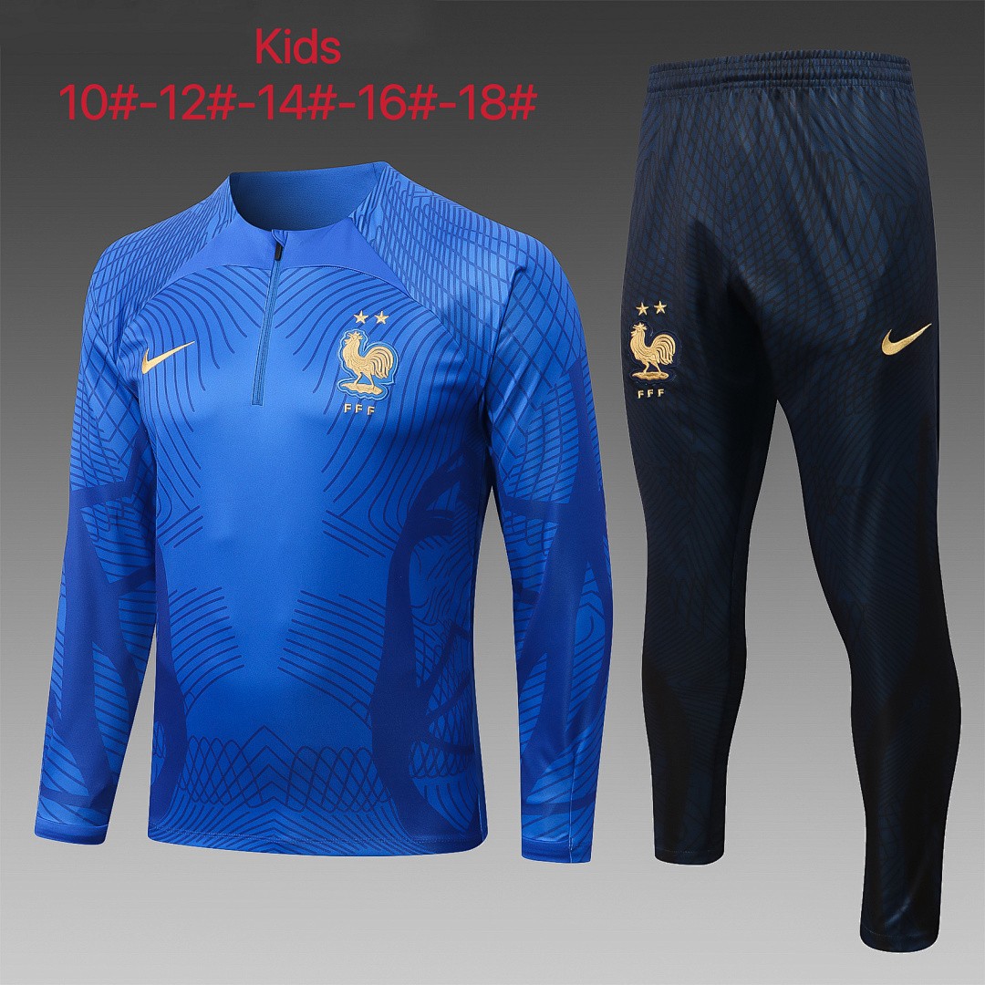 France 22/23 Half-Zip Kids' Jacket (Spray Print)