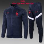 2021 France High Neck Navy Blue (Half Navy) Kids - 图片 2