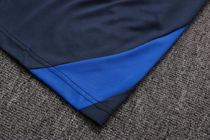 France 22/23 Blue Short Sleeve Training Suit with 5-Point Shorts - 图片 2