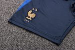 France 22/23 Blue Short Sleeve Training Suit with 5-Point Shorts - 图片 3