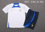 France 22/23 White Short Sleeve Training Suit with 5-Panel Shorts - 图片 6