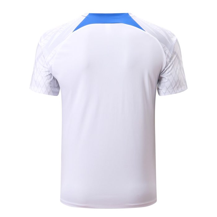 France 22/23 White Short Sleeve Training Suit with 5-Panel Shorts - 图片 7