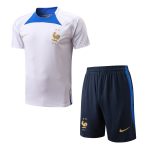 France 22/23 White Short Sleeve Training Suit with 5-Panel Shorts - 图片 8