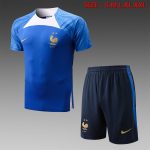 France 22/23 Short Sleeve Training Suit with 5-Inch Shorts