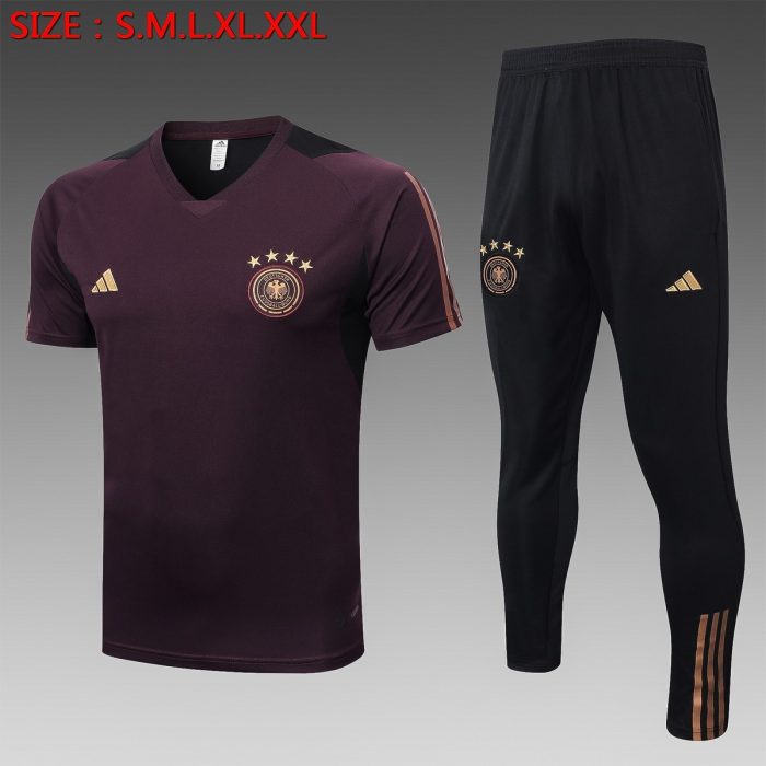 Germany 22/23 Dark Brown Short Sleeve Training Suit - 图片 8