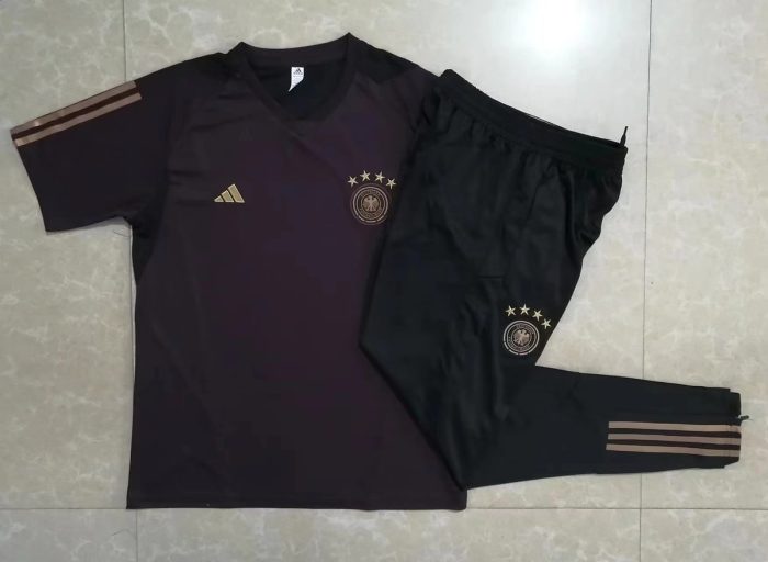 Germany 22/23 Dark Brown Short Sleeve Training Suit - 图片 9