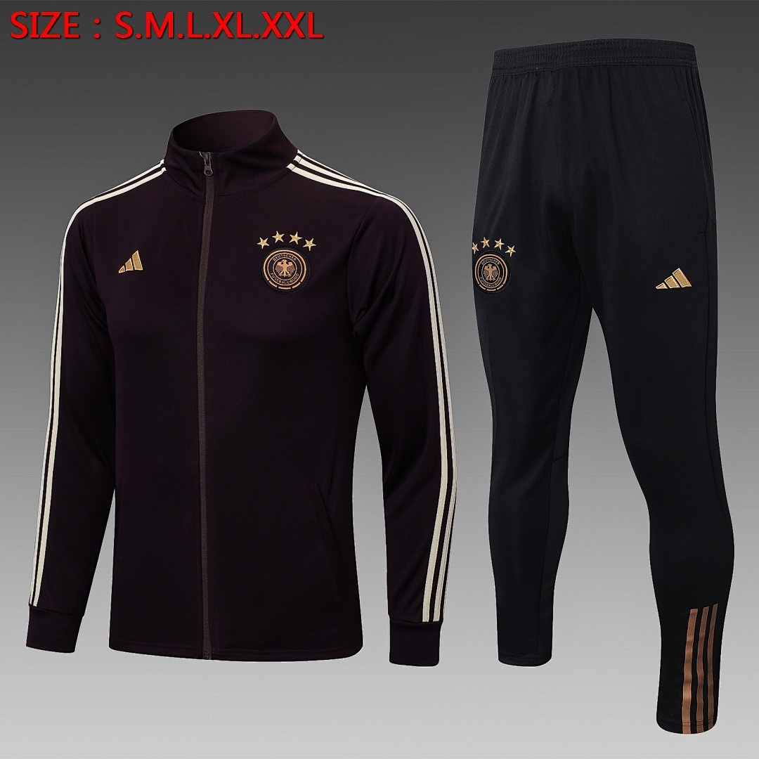 Germany 22/23 Long Zip Jacket Dark Brown