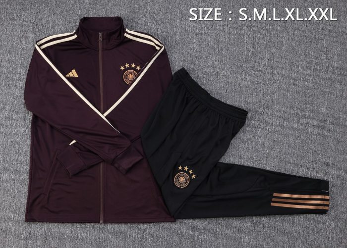 Germany 22/23 Long Zip Jacket Dark Brown - 图片 2